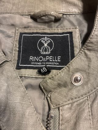 Chaqueta de piel Rhonpelle verde oliva mujer