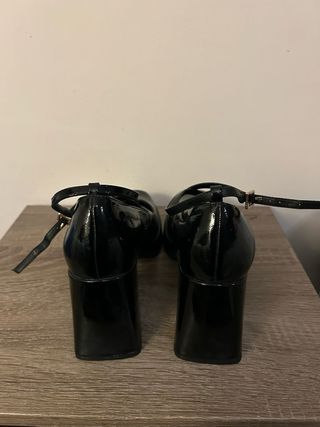 Scarpe Mary Jane nere vernice tacco 40