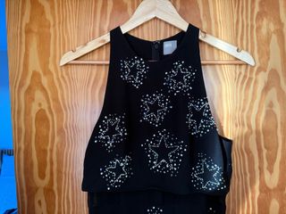 Vestido fiesta ASOS negro lentejuelas estrellas