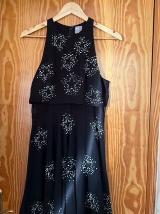 Vestido fiesta ASOS negro lentejuelas estrellas