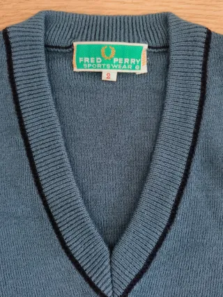 Jersey Fred Perry Vintage Azul Acero