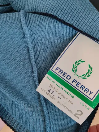 Jersey Fred Perry Vintage Azul Acero