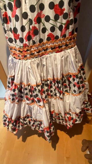 Vestido Flamenca Canastera Lunares Rojos