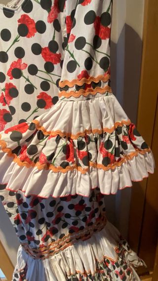 Vestido Flamenca Canastera Lunares Rojos