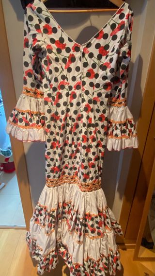 Vestido Flamenca Canastera Lunares Rojos