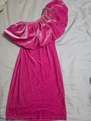 Vestido rosa de terciopelo
