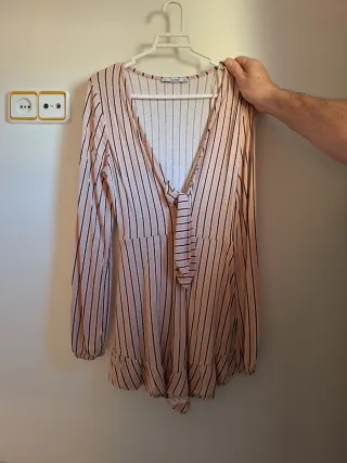 Mono corto rayas rosa y negro