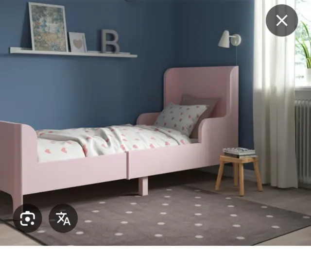 Armario infantil rosa con cama extensible y colcho