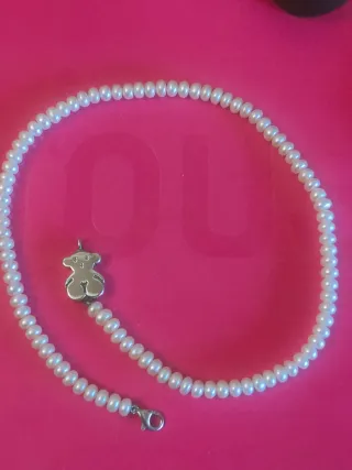 Collar Tous Perlas Oso Plata