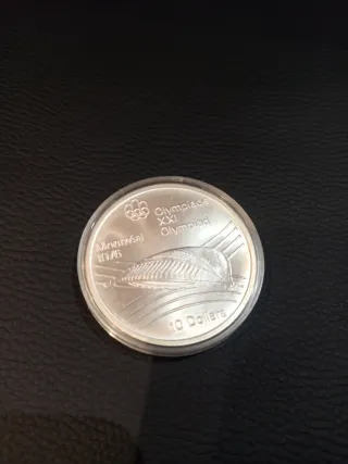 Moneda Plata Olimpiadas Montreal 1976