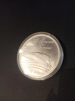 Moneda Plata Olimpiadas Montreal 1976