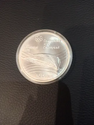 Moneda Plata Olimpiadas Montreal 1976