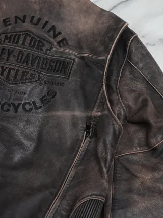 Chaqueta Cuero Harley Davidson Moto Talla L