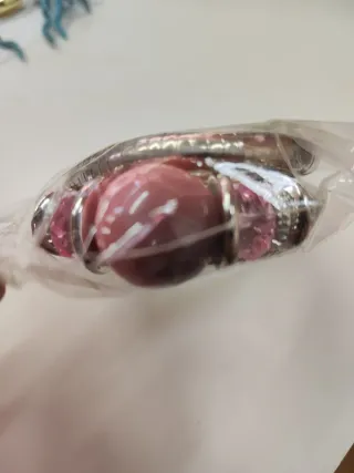 Pulsera elástica con abalorios rosas