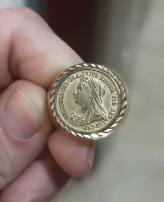 Anillo Sello Vintage Moneda Victoria