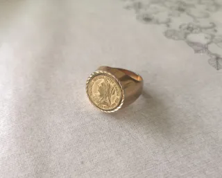 Anillo Sello Vintage Moneda Victoria