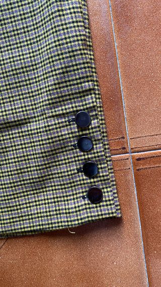 Pantalón cuadros mujer verde y amarillo