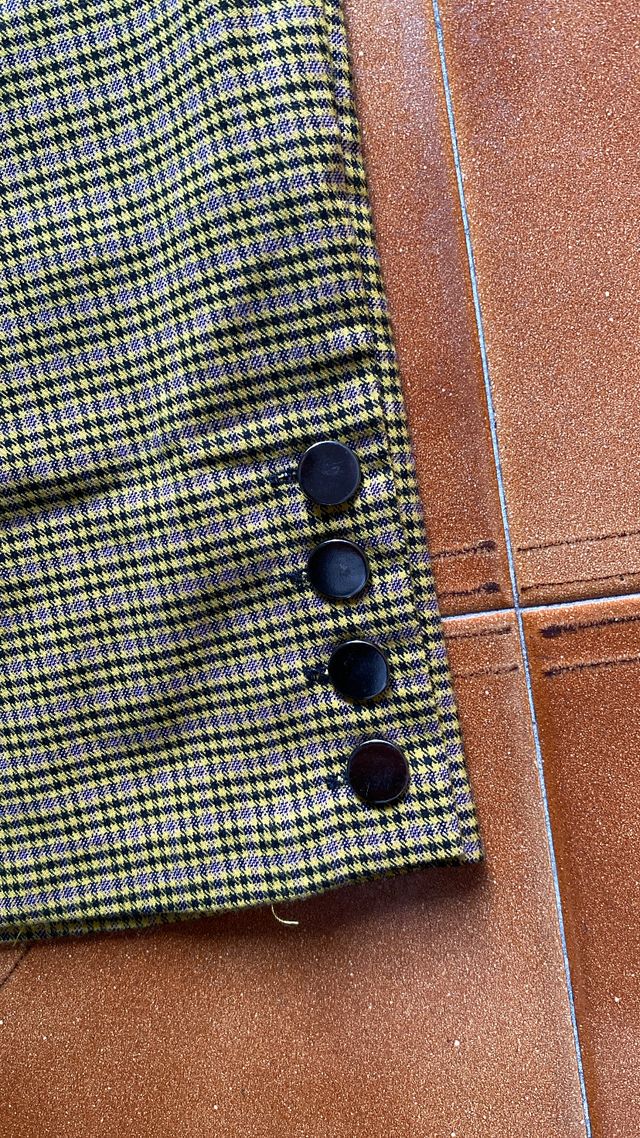 Pantalón cuadros mujer verde y amarillo