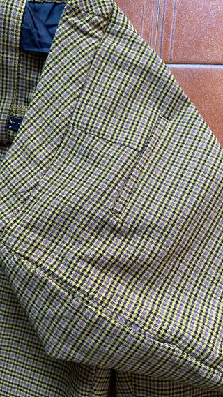 Pantalón cuadros mujer verde y amarillo