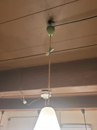 Lampada a sospensione vetro opalino anni '60