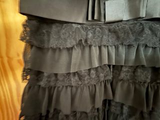 Vestido fiesta tirantes encaje y lazo