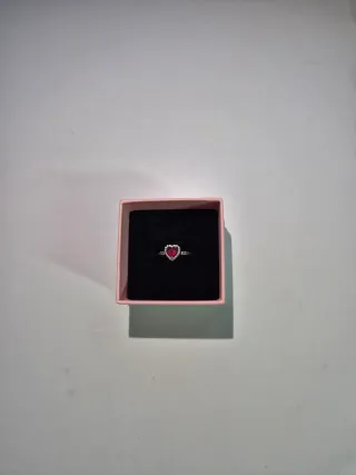 Anillo Pandora Corazón Rojo