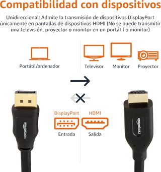 Amazon Basics Cavo da DisplayPort (Sorgente) a HDM