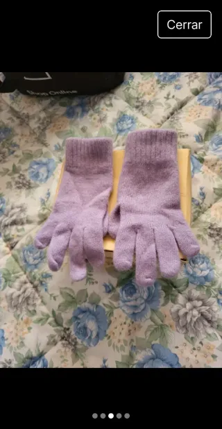 Guantes de lana morados