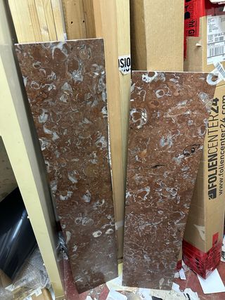 Mármol Rojo 130x24x2cm y 120x28x2cm