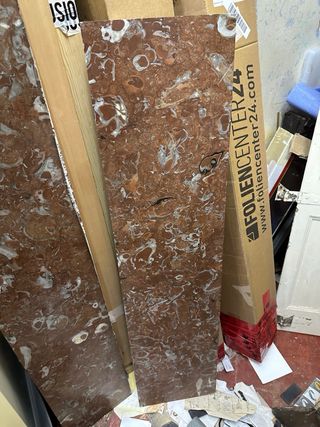 Mármol Rojo 130x24x2cm y 120x28x2cm