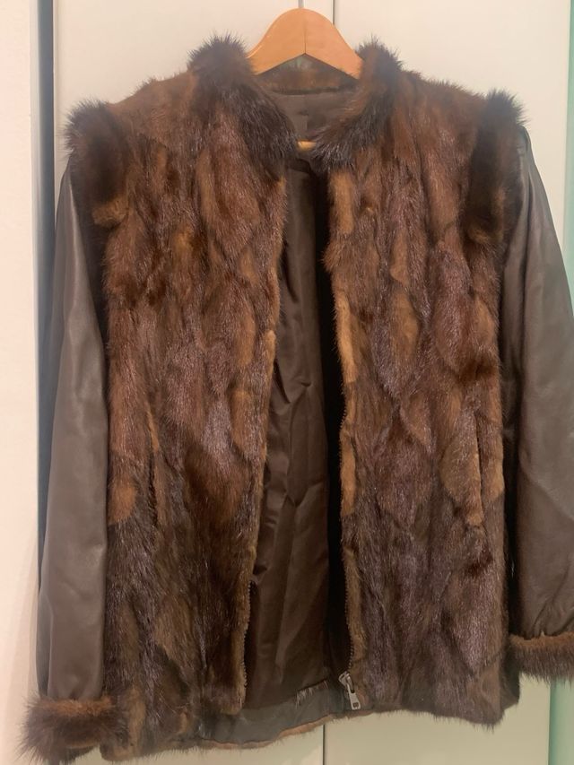 Chaqueta combinada marrón