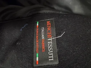 Abrigo Mango Negro Talla M Lana Militar