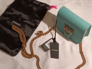 Pinko Iconica Micro Love Bag Pelle Turchese