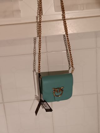 Pinko Iconica Micro Love Bag Pelle Turchese