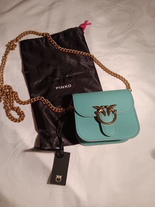 Pinko Iconica Micro Love Bag Pelle Turchese