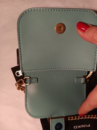 Pinko Iconica Micro Love Bag Pelle Turchese