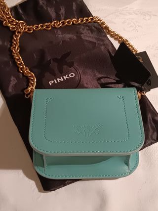 Pinko Iconica Micro Love Bag Pelle Turchese