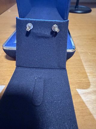 Pendientes Oro Blanco Diamantes Naturales