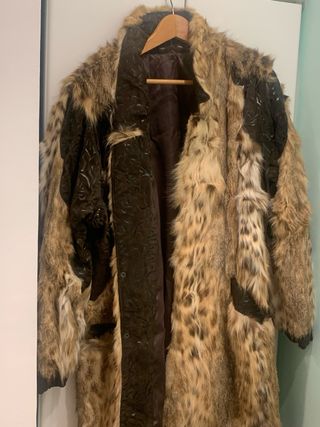 Abrigo combinado piel y ante