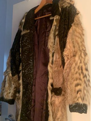 Abrigo combinado piel y ante