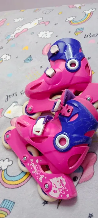Patines Oxelo Niña Talla 26-28 Rosa/Azul