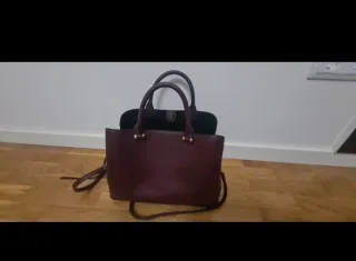 Bolso Sfera Piel Sintética Granate