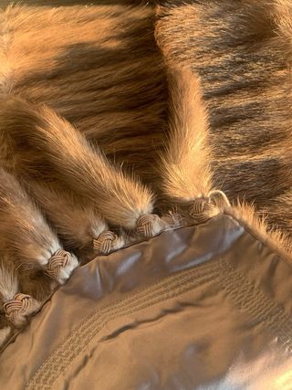 Bufanda Estola Imitación Pelo Beige y Marrón