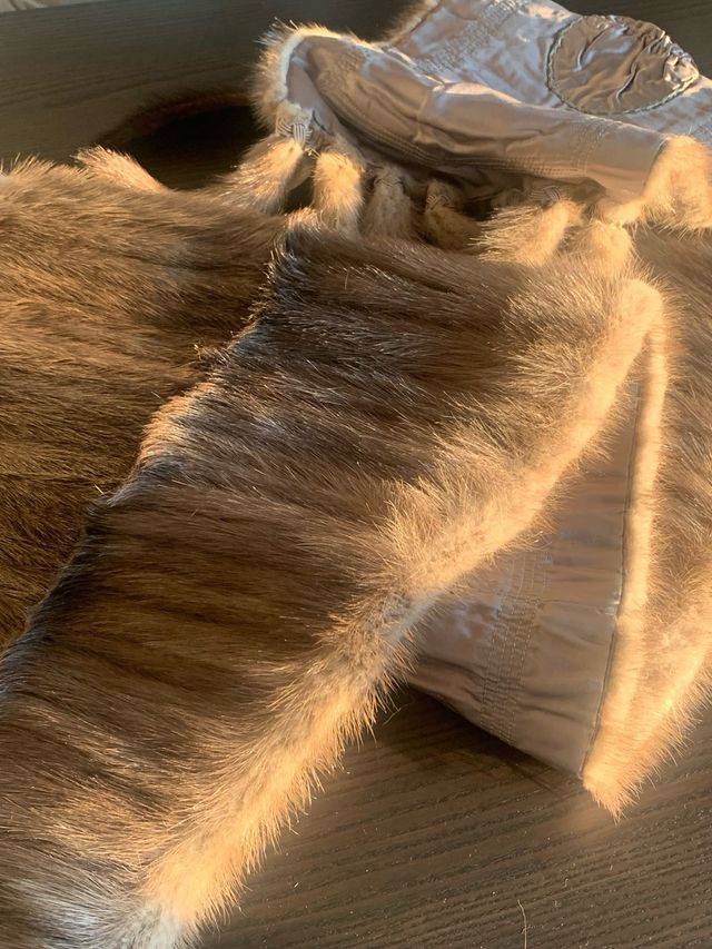 Bufanda Estola Imitación Pelo Beige y Marrón