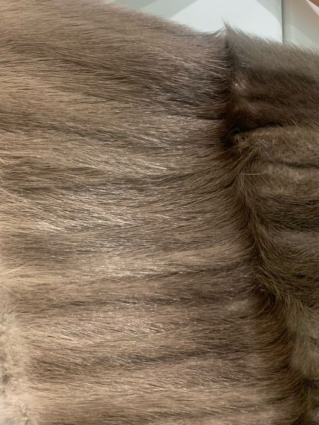 Bufanda Estola Imitación Pelo Beige y Marrón