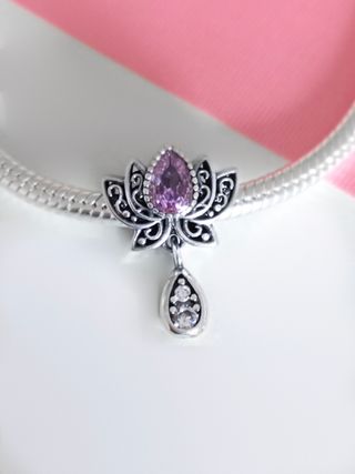 CHARM FLOR LOTO ROSA COLGANTE PARA PULSERA PANDORA