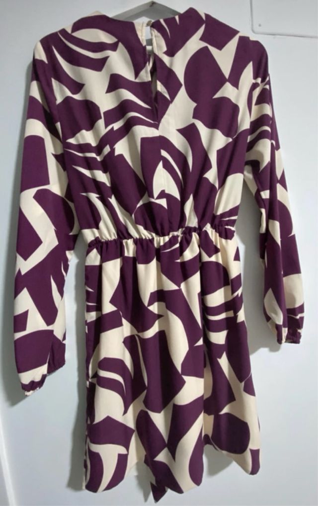 Vestido Mango corto manga larga estampado T.M