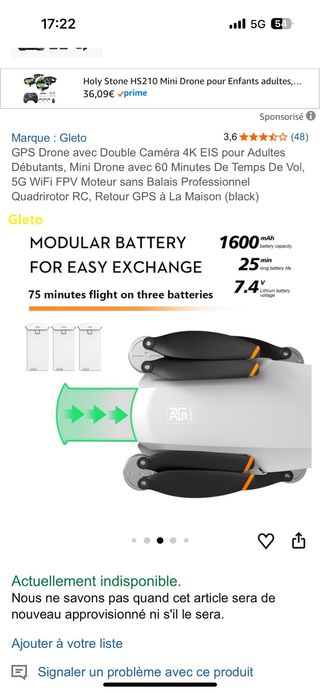 Dron LSRC S6S Plegable