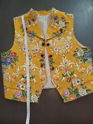 Chaleco Fallero Niño amarillo con flores de colore