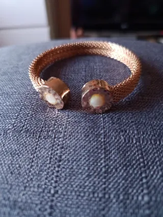 Pulsera dorada malla con cierre
